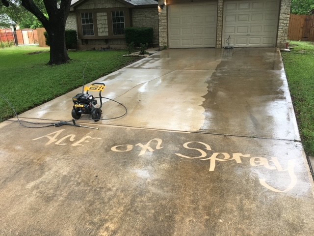 pressure washing driveway